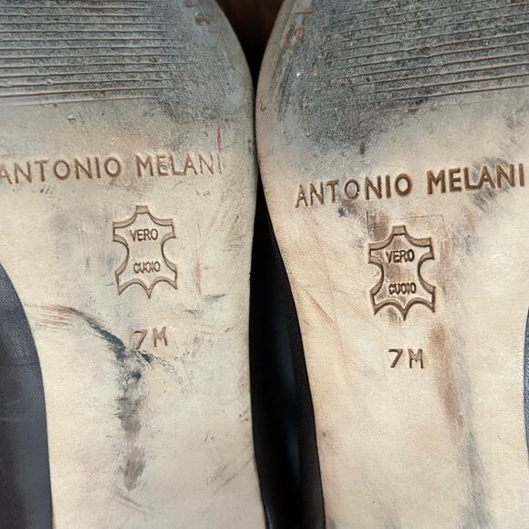 Antonio Melani Brown 90s Style Pointed Square Toes Women's Spool Heels, Size 7 - Picture 16 of 16